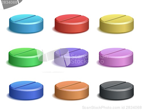 Image of Set of color pill icons