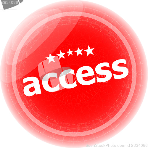 Image of access red stickers on white, icon button