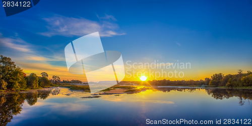 Image of Beautiful Lake On Sunrise