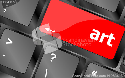 Image of art button on computer keyboard key