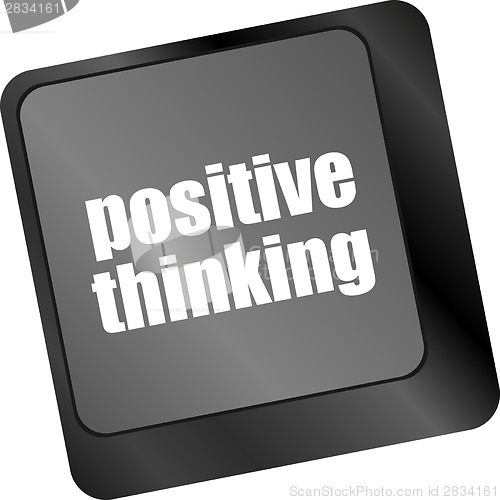 Image of positive thinking button on keyboard - social concept