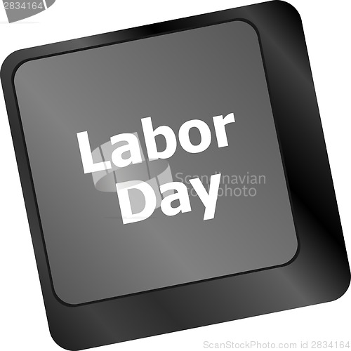 Image of Concept: labor day key on the computer keyboard