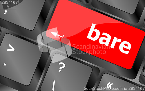 Image of bare word on keyboard key, notebook computer button