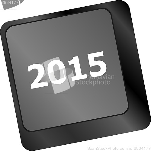 Image of 2015 Key On Keyboard Representing Year Two Thousand Fifteen