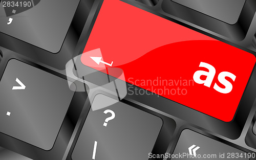 Image of as button on computer keyboard key