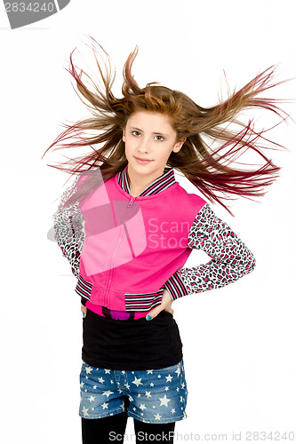 Image of Studio portrait of young beautiful girl