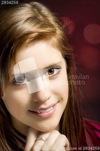 Image of Studio portrait of young beautiful girl