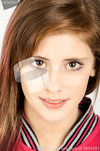 Image of Studio portrait of young beautiful girl