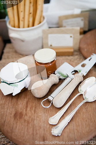 Image of Serving utensils and condiments