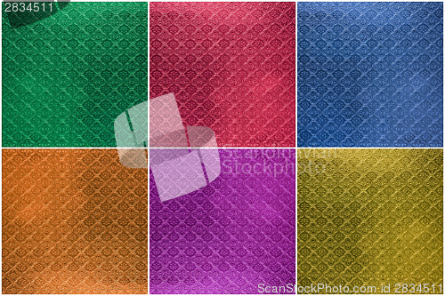 Image of Collage Of Tiled Glass Texture, Background (Green, Blue, Red, Or