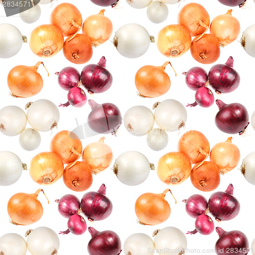 Image of Seamless pattern of multicolored onions