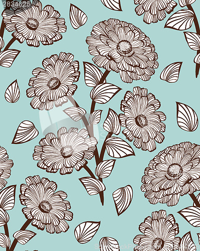 Image of Seamless vector floral pattern