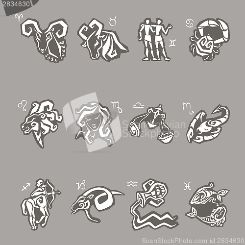 Image of Horoscope. Zodiac  set.