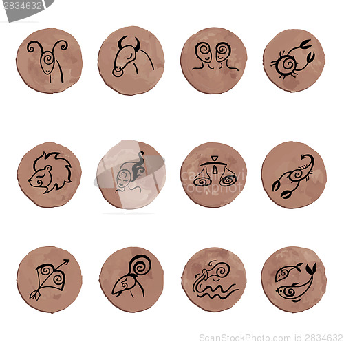 Image of Horoscope. Zodiac  set.