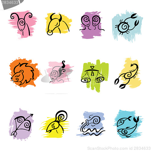 Image of Horoscope. Zodiac  set.