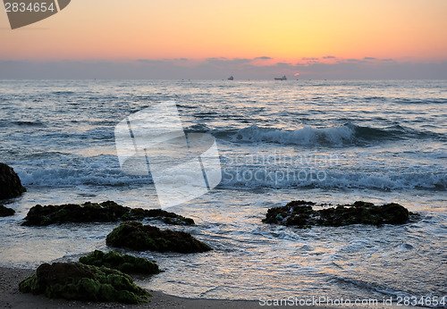 Image of Seashore after sunset 