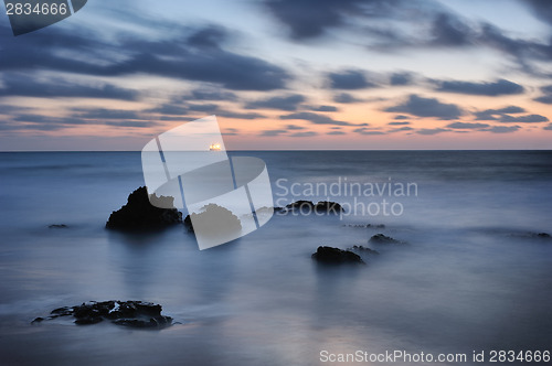 Image of Seashore after sunset 
