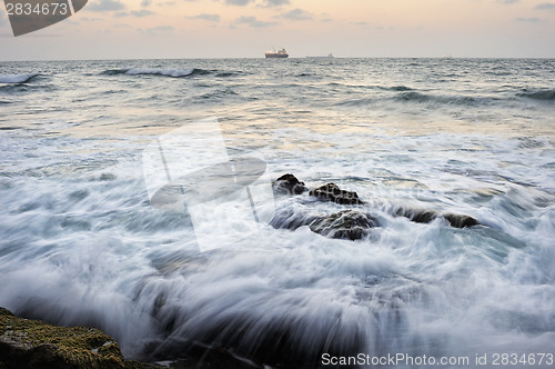 Image of Seashore after sunset 