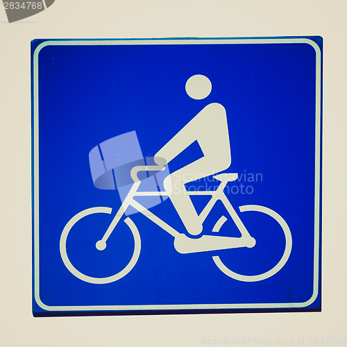 Image of Retro look Bike lane sign