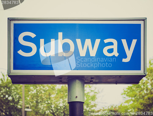 Image of Retro look Subway sign
