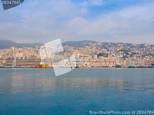 Image of View of Genoa Italy from the sea