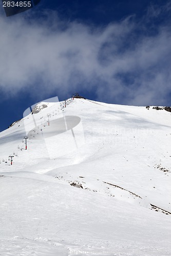 Image of Ski resort at sunny winter day