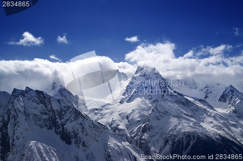 Image of Mountain peaks in clouds