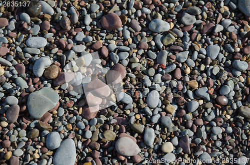 Image of Background of smooth wet gravel and pebbles