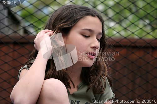 Image of Cute Girl Thinking