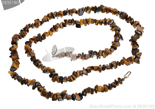 Image of Beads of tiger's eye, isolated 