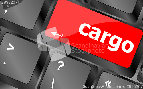 Image of cargo button on computer pc keyboard key