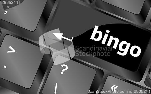 Image of bingo button on computer keyboard keys