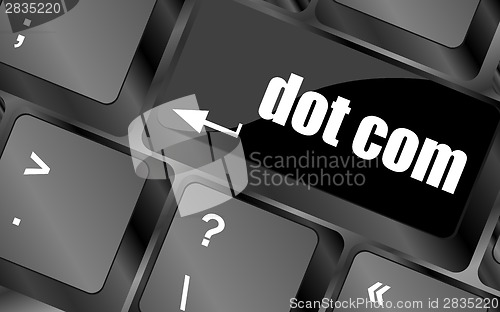 Image of dot com button on computer keyboard key