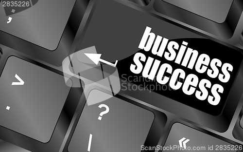 Image of business success button on computer keyboard key