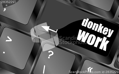 Image of donkey work button on computer keyboard key