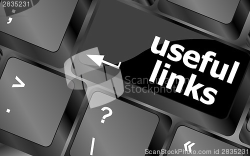 Image of useful links keyboard button - business concept