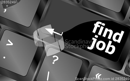 Image of Searching for job on the internet. Jobs button on computer keyboard