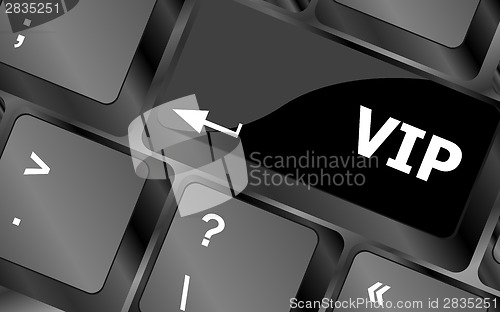 Image of VIP written button keys on computer keyboard