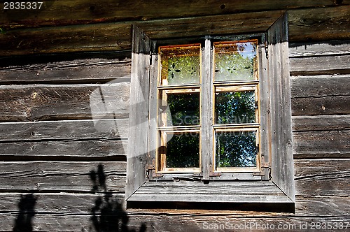 Image of Window of old wooden house