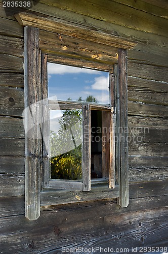 Image of Window of old wooden house