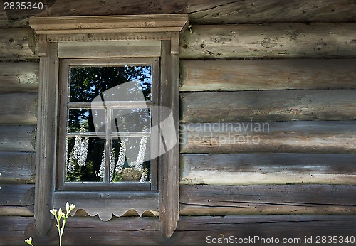 Image of Window of old wooden house