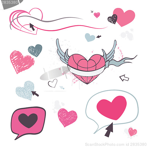 Image of Hearts set. Design element.