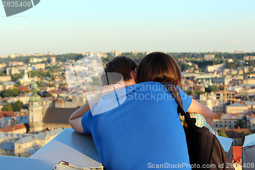 Image of Pair of young enamoured people