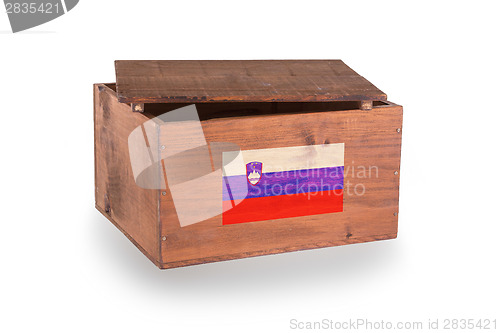 Image of Wooden crate isolated on a white background