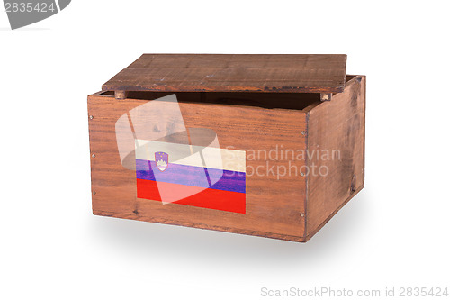 Image of Wooden crate isolated on a white background