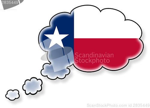 Image of Flag in the cloud, isolated on white background