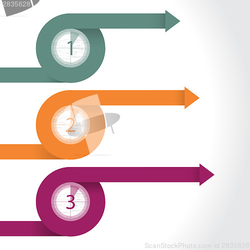 Image of Curling arrows infographic with countdowns