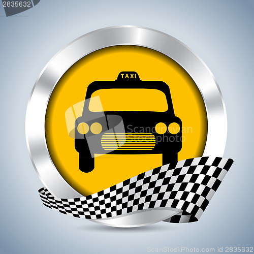 Image of Metallic taxi badge design