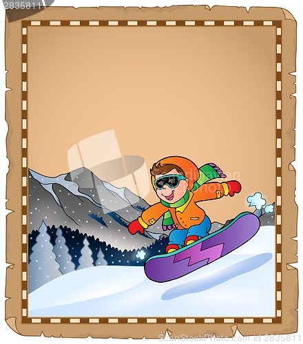 Image of Parchment with winter sport theme 3