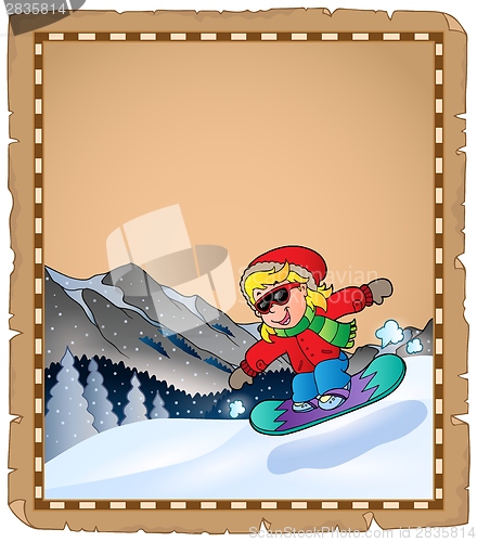 Image of Parchment with winter sport theme 2